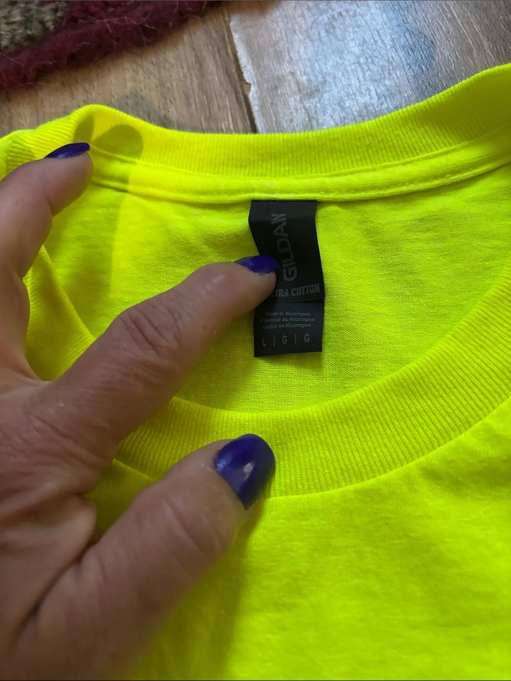 Gildan mens Neon Yellow Short Sleeve Tee - Picture 2 of 3